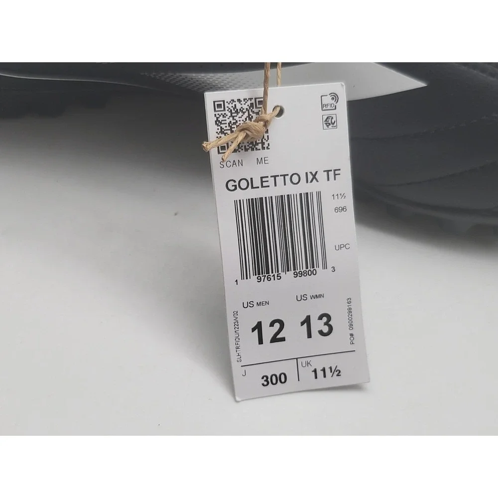 Adidas Goletto IX TF Men Size 12 Black White Soccer Turf Cleats Shoes IH0083 New